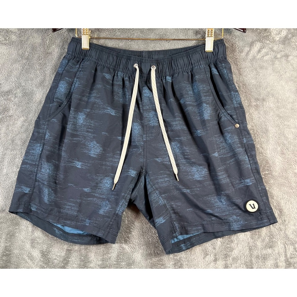Vuori Kore Shorts Mens Small 7 Inseam Blue Stretch Performance Lined Running